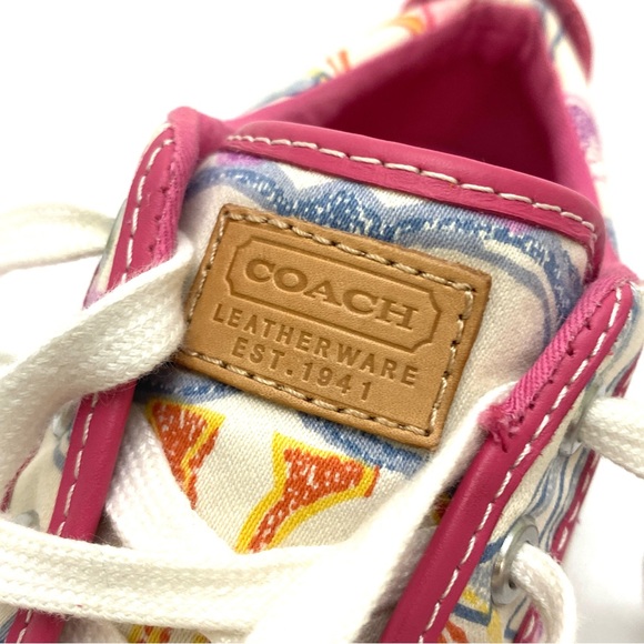 Coach Women's Multi-Color Barrett Poppy Lace-Up Sneaker (Q675) - Picture 14 of 15